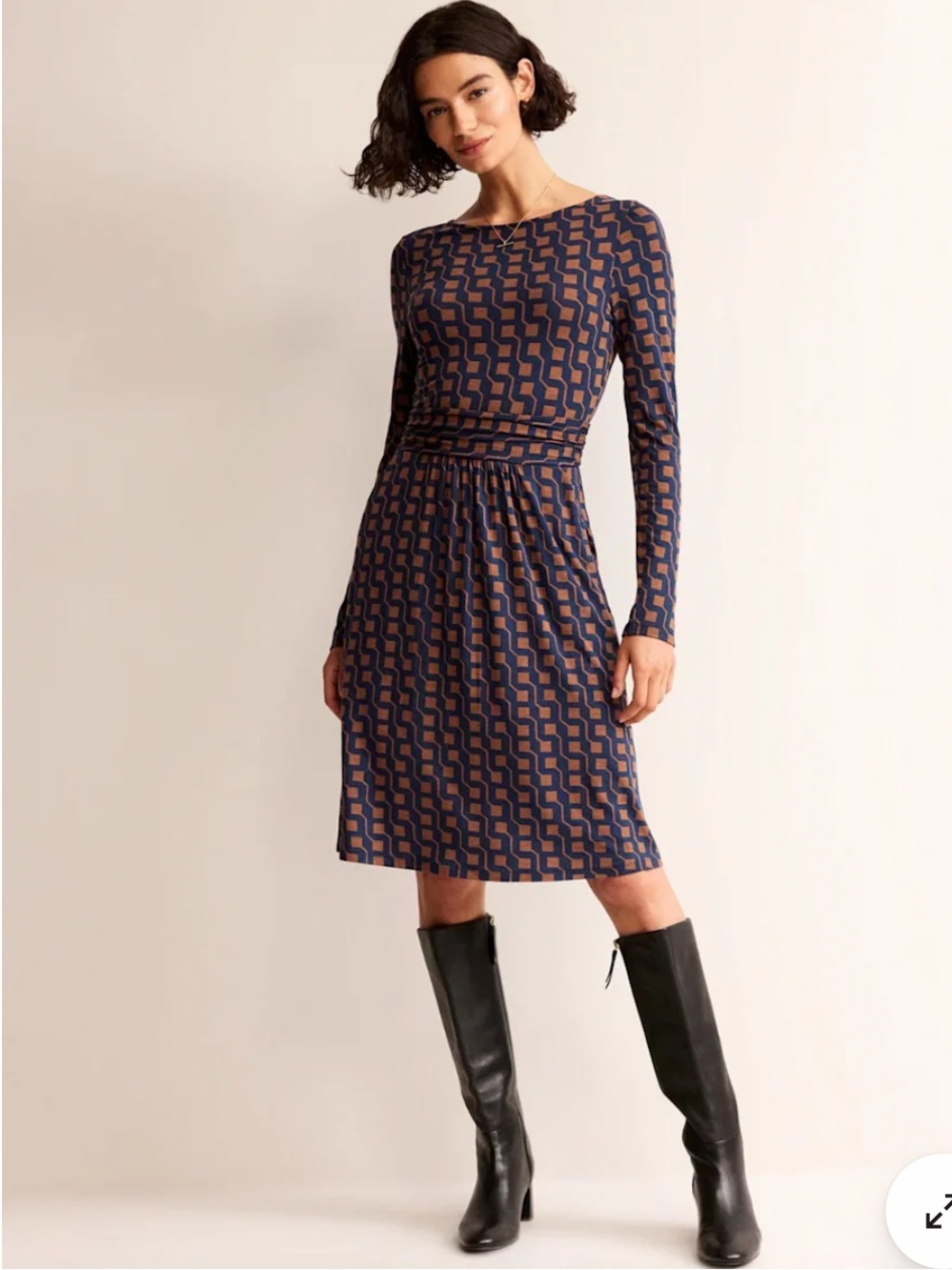Boden size 8 Abigail chain print Patterned midi dress